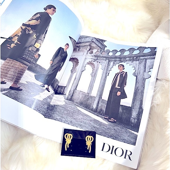 🥳HP:CHRISTIAN DIOR Glamours Gold Double Rope Loops Clip-On Rare Antique Earring - Picture 8 of 16